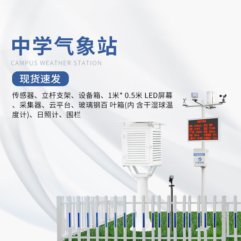 School Meteorological Observation station - a high school campus weather station with two birds