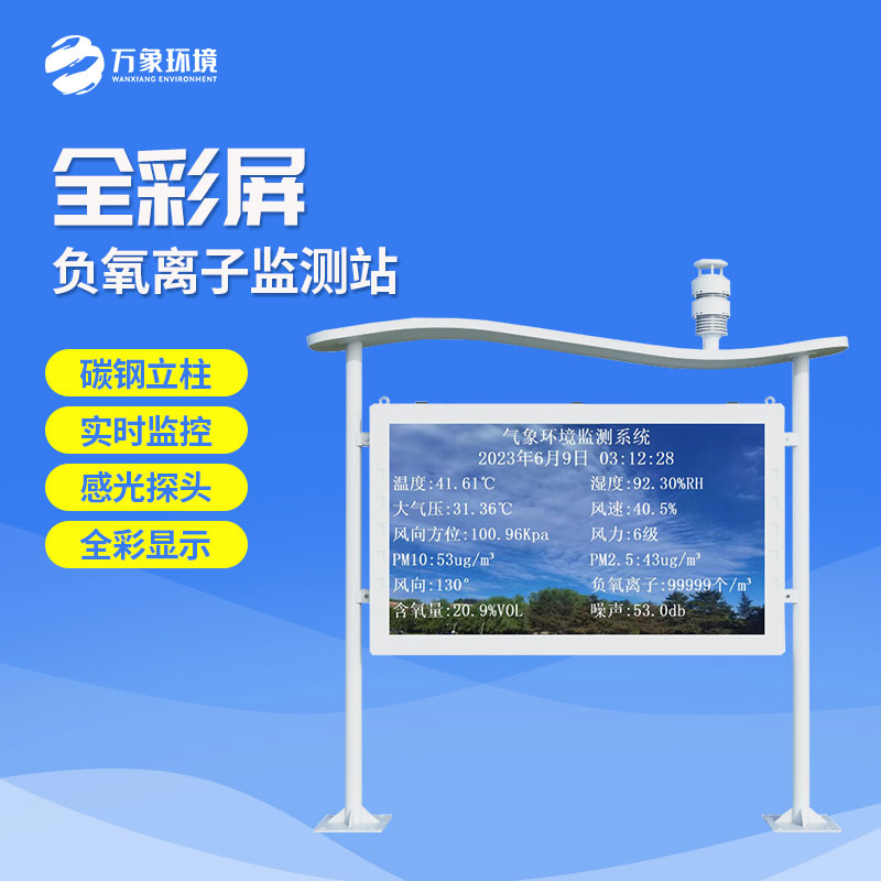 Color screen negative oxygen ion monitoring station display data more clear and intuitive